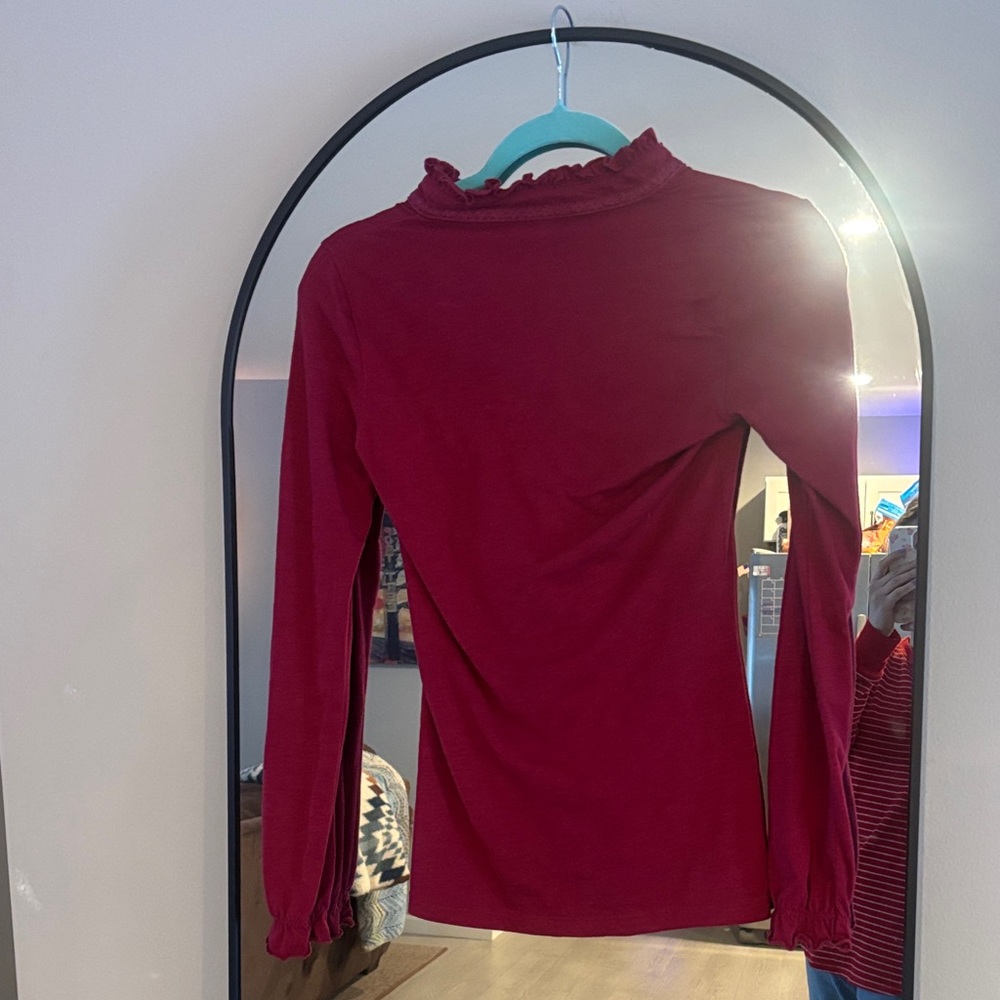 Buffalo David Bitton Crimson Ruffle Blouse - Picture 11 of 12